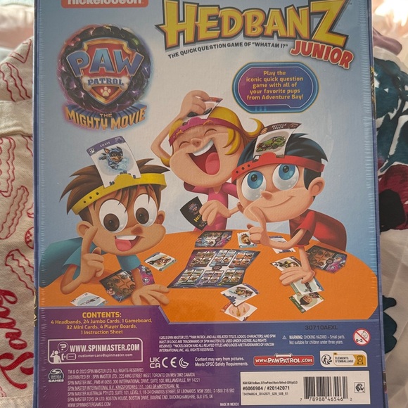 Nickelodeon Paw Patrol Hedbanz Junior Game - Blue and Pink - Picture 2 of 2